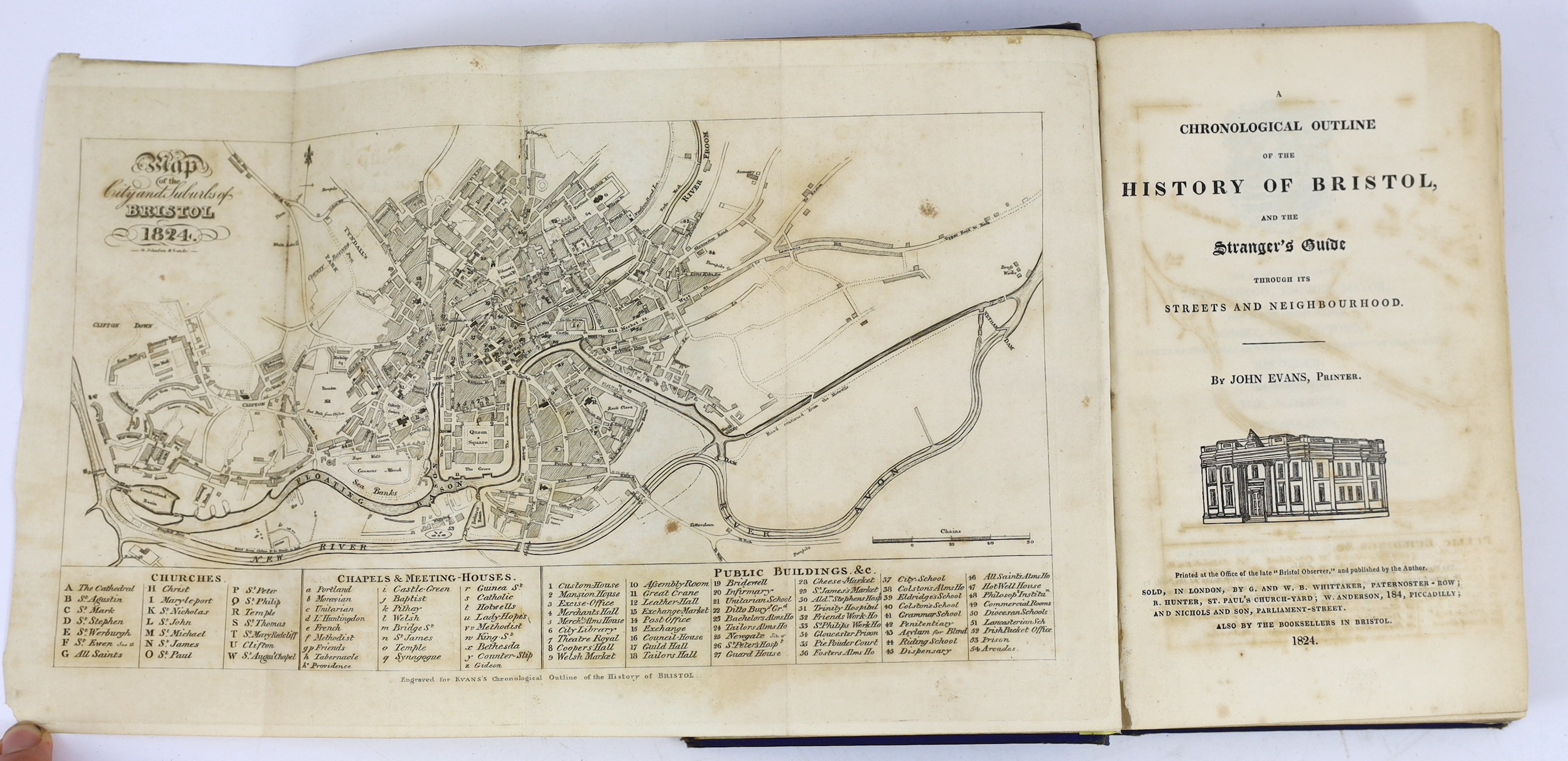 SOMERSET, BRISTOL: Chilcott's Descriptive History of Bristol ... or, a Guide to Bristol, Clifton, and the Hotwells: containing an account of the Bristol Riots ... 3rd edition, improved. frontis.